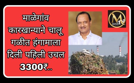 उपमुख्यमंत्री अजित पवार अध्यक्ष असलेल्या माळेगांव सहकारी साखर कारखान्याने चालू हंगामासाठी उसाला पहिली उचल दिली 3300 रुपये..